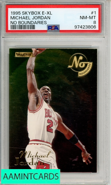 1995 SKYBOX E-XL NO BOUNDARIES MICHAEL JORDAN #1 PSA 8 NM-MT 97423806