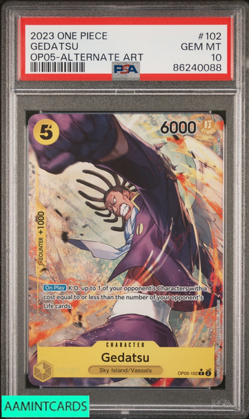 2023 ONE PIECE OP05-AWAKENING OF THE NEW ERA GEDATSU #102 ALTERNATE ART PSA 10 86240088
