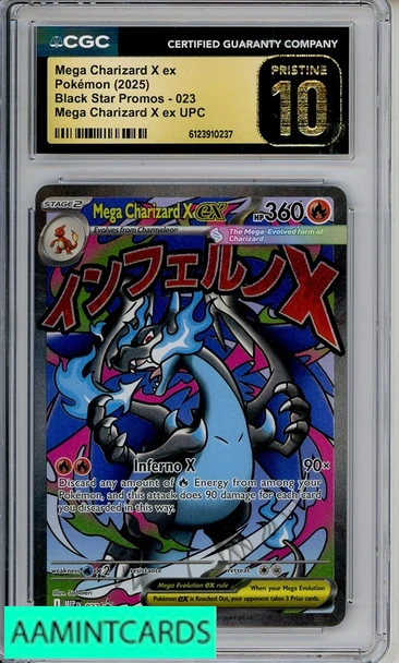 2025 POKEMON BSP MEGA CHARIZARD X EX UPC  #23 CGC 10 PRISTINE 6123910237