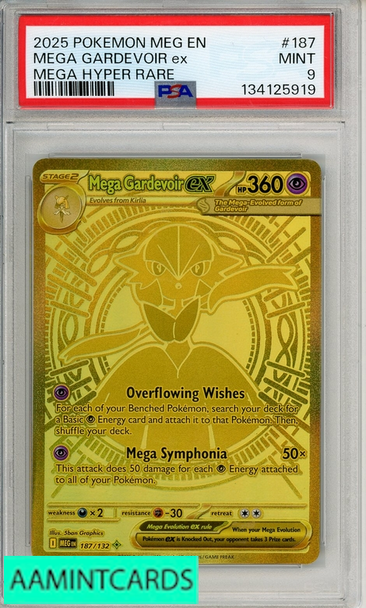 2025 POKEMON MEG EN-MEGA EVOLUTION MEGA GARDEVOIR EX #187 MEGA HYPER RARE PSA 9 134125919