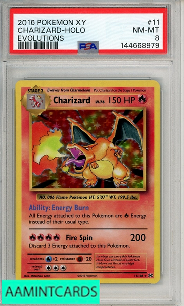 2016 POKEMON XY EVOLUTIONS CHARIZARD-HOLO #11 EVOLUTIONS PSA 8 NM-MT 144668979