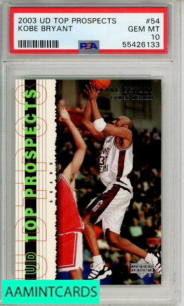 2003 UPPER DECK TOP PROSPECTS KOBE BRYANT #54 PSA 10 GEM MT 55426133