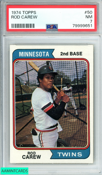 1974 TOPPS ROD CAREW #50 MINNESOTA TWINS PSA 7 NM 79999651