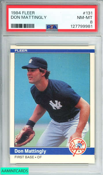 1984 FLEER DON MATTINGLY #131 NY YANKEES PSA 8 NM-MT 127799981