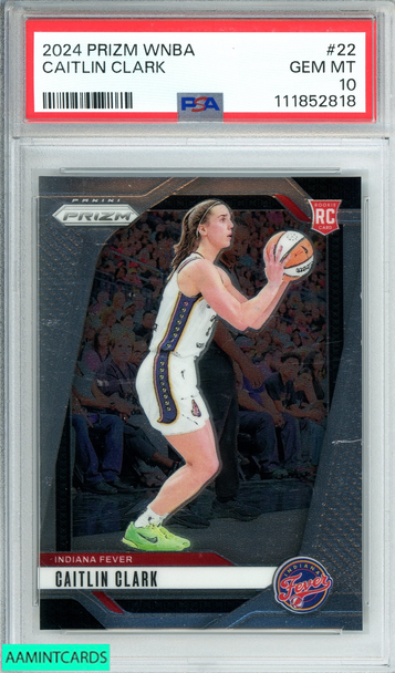 2024 PANINI PRIZM WNBA CAITLIN CLARK #22 INDIANA FEVER RC PSA 10 GEM MT 111852818