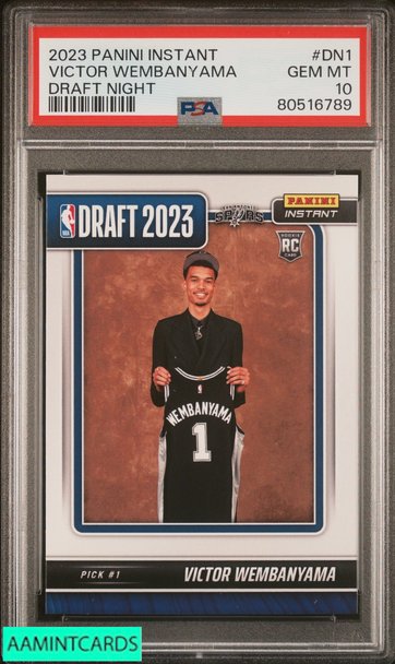 2023 PANINI INSTANT DRAFT NIGHT VICTOR WEMBANYAMA #DN1 ROOKIE RC PSA 10 GEM MT 80516789