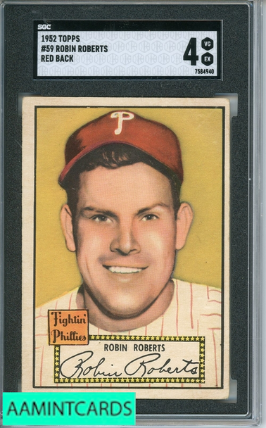 1952 TOPPS ROBIN ROBERTS #59 SGC 4 7584940