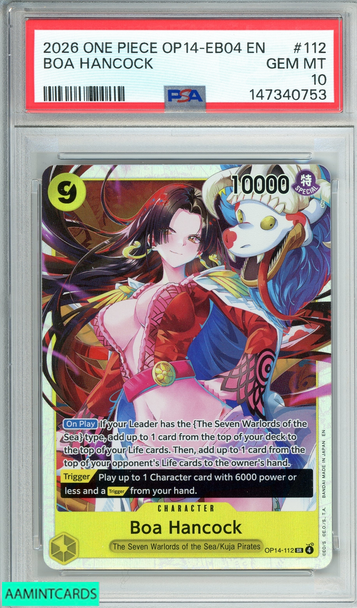 2026 ONE PIECE OP14-EB04-THE AZURE SEA S SEVEN BOA HANCOCK #112 PSA 10 GEM MT 147340753