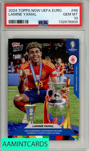 2024 TOPPS NOW UEFA EURO LAMINE YAMAL #66 PSA 10 GEM MT 132678909