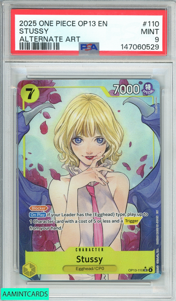 2025 ONE PIECE OP13-CARRYING ON HIS WILL STUSSY #110 ALTERNATE ART PSA 9 MINT 147060529