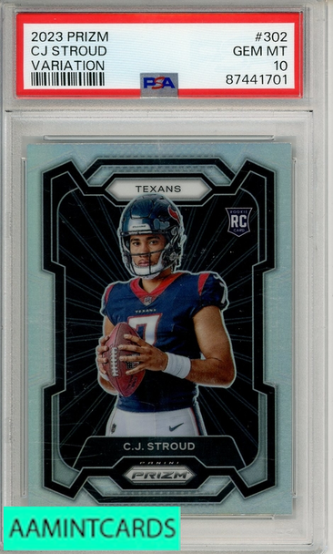 2023 PANINI PRIZM CJ STROUD #302 VARIATION PSA 10 GEM MT RC 87441701