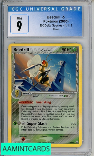 2005 POKEMON EX DELTA SPECIES BEEDRILL #1 HOLO CGC 9 MINT 4048576313