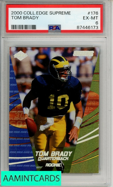 2000 COLLECTOR S EDGE SUPREME TOM BRADY #176 PSA 6 EX-MT RC 87446173