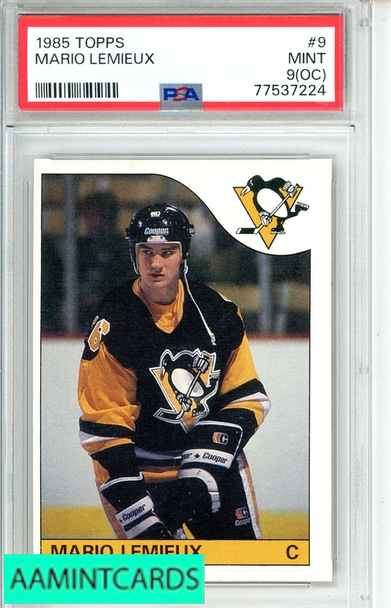 1985 TOPPS MARIO LEMIEUX #9 PSA 9 MINT (OC)  RC 77537224