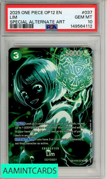 2025 ONE PIECE OP12-LEGACY OF THE MASTER LIM #037 SPECIAL ALTERNATE ART PSA 10 149564112