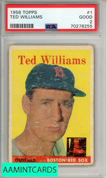1958 TOPPS TED WILLIAMS #1 PSA 2 GOOD 70278255