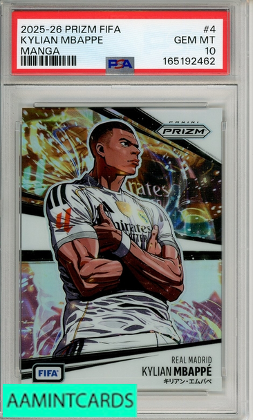 2025-2026 PANINI PRIZM FIFA MANGA KYLIAN MBAPPE #4 PSA 10 GEM MT 165192462