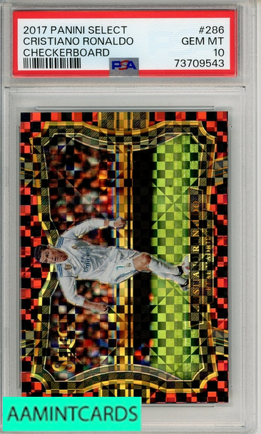 2017 PANINI SELECT CRISTIANO RONALDO #286 CHECKERBOARD PSA 10 GEM MT 73709543