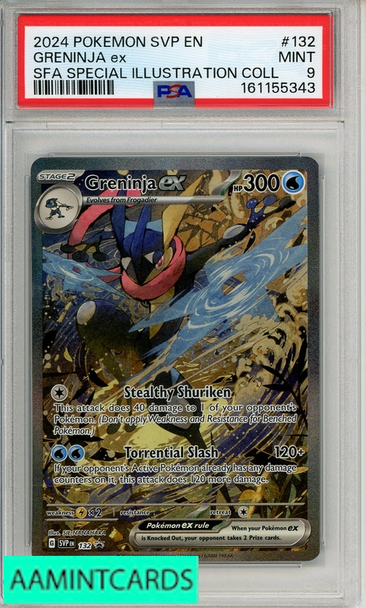 2024 POKEMON SVP EN-SV BSP GRENINJA EX #132 SFA SPECIAL ILLUSTRATION COLL PSA 9 161155343