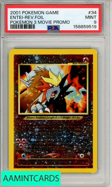 2001 POKEMON GAME MOVIE ENTEI-REV FOIL #34 POKEMON 3 MOVIE PROMO PSA 9 MINT 158859519