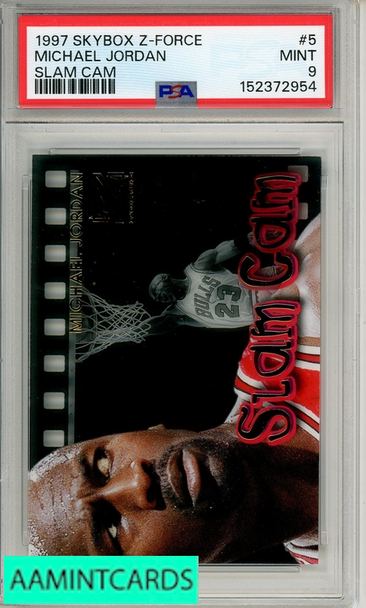 1997 SKYBOX Z-FORCE SLAM CAM MICHAEL JORDAN #5 SLAM CAM PSA 9 MINT 152372954