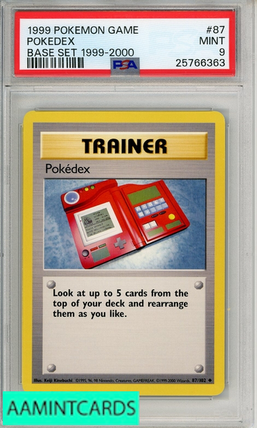 1999 POKEMON GAME POKEDEX #87 BASE SET 1999-2000 PSA 9 MINT 25766363