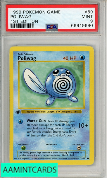 1999 POKEMON GAME POLIWAG #59 1ST EDITION PSA 9 MINT 66919690