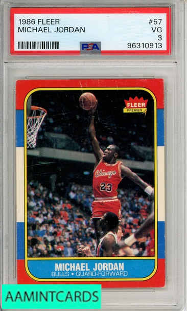 1986 FLEER MICHAEL JORDAN #57 PSA 3 VG RC 96310913