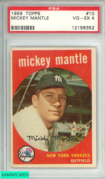 1959 TOPPS MICKEY MANTLE #10 NEW YORK YANKEES HOF PSA 4 VG-EX 12156352
