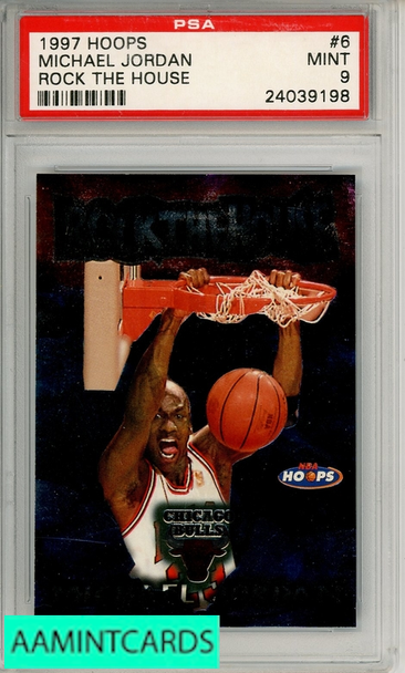 1997 HOOPS ROCK THE HOUSE MICHAEL JORDAN #6 ROCK THE HOUSE PSA 9 MINT 24039198
