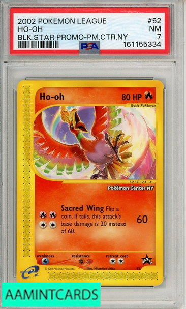 2002 POKEMON LEAGUE PROMO BLACK STAR HO-OH #52 BSP PM CTR NY PSA 7 NM 161155334