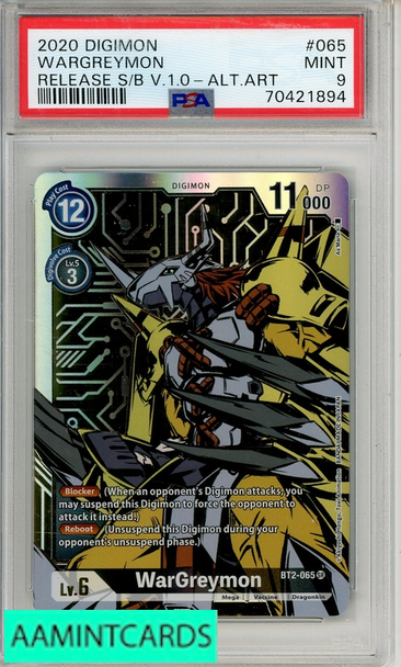 2020 DIGIMON BT01-03-RELEASE SPL BOOSTER VER 1 0 WARGREYMON #065 ALT ART PSA 9 70421894