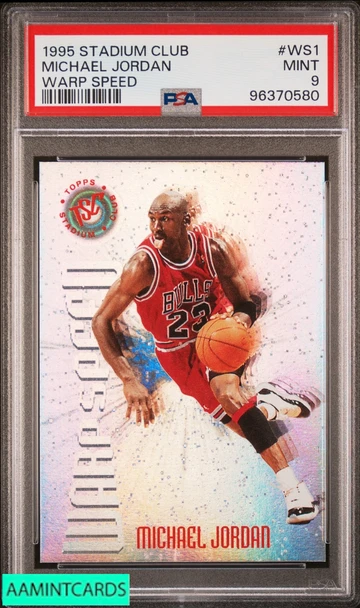 1995 STADIUM CLUB WARP SPEED MICHAEL JORDAN #WS1 BULLS HOF PSA 9 MINT 96370580