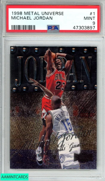 1998 METAL UNIVERSE MICHAEL JORDAN #1 BULLS HOF PSA 9 MINT 47303897