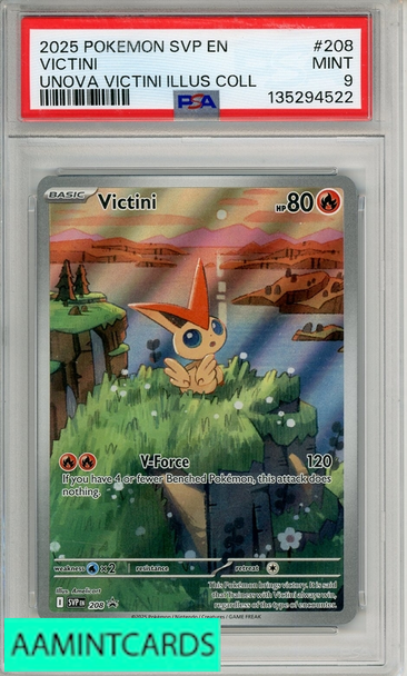 2025 POKEMON SVP EN-SV BSP VICTINI #208 UNOVA VICTINI ILLUS COLL PSA 9 MINT 135294522