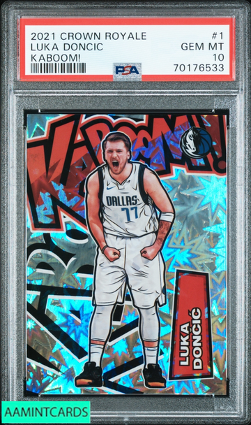 2021 PANINI CROWN ROYALE KABOOM! LUKA DONCIC #1 KABOOM! PSA 10 GEM MT 70176533