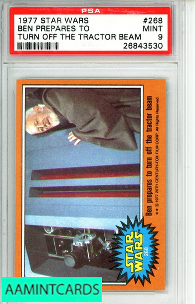 1977 STAR WARS BEN PREPARES TO #268 TURN OFF THE TRACTOR BEAM PSA 9 MINT 26843530