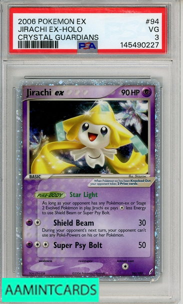 2006 POKEMON EX CRYSTAL GUARDIANS JIRACHI EX-HOLO #94 PSA 3 VG 145490227