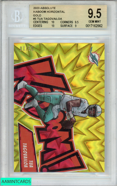 2023 PANINI ABSOLUTE KABOOM TUA TAGOVAILOA #5 GOLD 5 OF 10 BGS 9.5 GEM MINT 0017162562