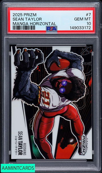 2025 PANINI PRIZM MANGA HORIZONTAL SEAN TAYLOR #7 REDSKINS PSA 10 GEM MT 149033172