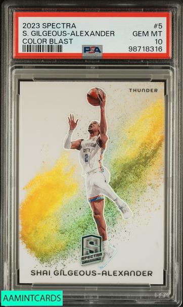 2023 PANINI SPECTRA COLOR BLAST SHAI GILGEOUS-ALEXANDER #5 PSA 10 GEM MT 98718316