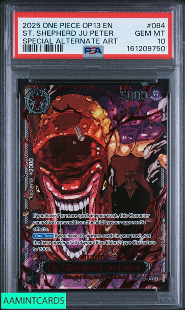 2025 ONE PIECE OP13 ST SHEPHERD JU PETER #084 SPECIAL ALT ART PSA 10 161209750