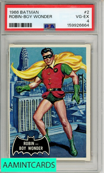1966 TOPPS BATMAN ROBIN-BOY WONDER #2 PSA 4 VG-EX RC 159926664