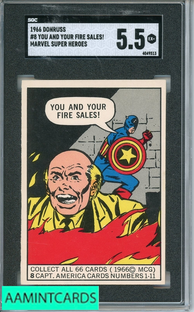 1966 DONRUSS MARVEL SUPER HEROES YOU AND YOUR FIRE SALES! #8 SGC 5.5 4049513