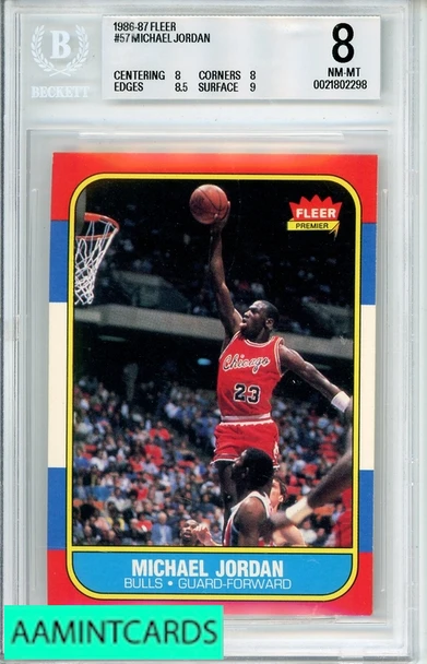 1986-87 FLEER MICHAEL JORDAN #57 BGS 8 RC 0021802298