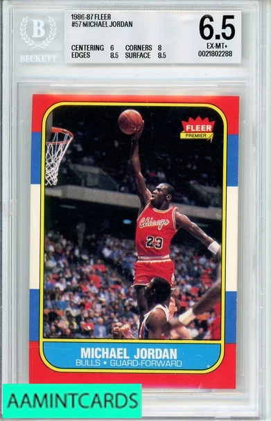 1986-87 FLEER MICHAEL JORDAN #57 BGS 6.5 RC 0021802288