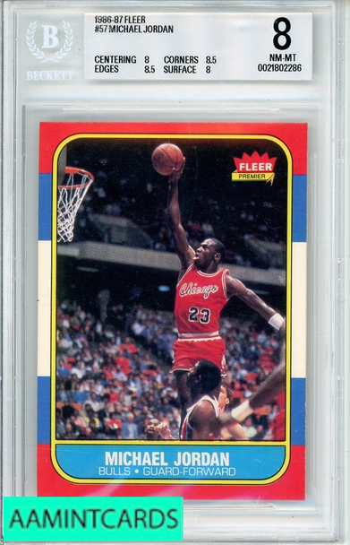 1986-87 FLEER MICHAEL JORDAN #57 BGS 8 RC 0021802286