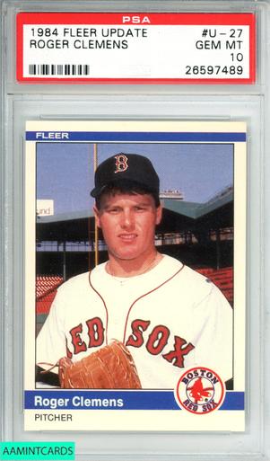 1984 Fleer Update Baseball #U27 Roger Clemens Rookie BGS 9 (MINT)