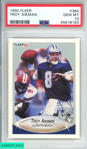 激レア 90s アルゼンチンリーグ ヒムナシア・イ・エスグリマ・デ・フフイ 1990 FLEER TROY AIKMAN #384 DALLAS COWBOYS HOF PSA 10 GEM MT