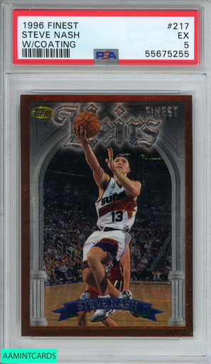 1996 FINEST STEVE NASH #217 W COATING ROOKIE RC PHOENIX SUNS HOF